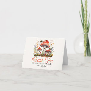 Little Fun Guy Mushroom Baby Shower Thank You Card
