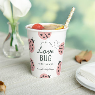 Little Fun Guy Mushroom Bee Boy Baby Shower Paper Cups