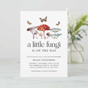 Little Fungi Mushroom Boy Baby Shower Invitation