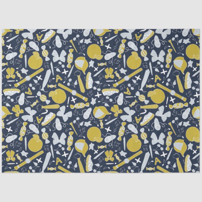 Little Funny School Things Tissue Paper (Front)