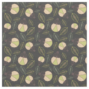 Little funny tick bug and leafs seamless pattern fabric
