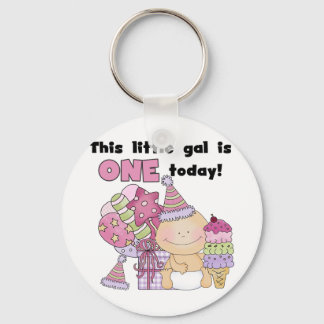 Little Gal is One Tshirts and Gifts Key Ring