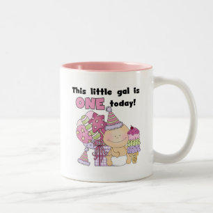 Little Gal is One Tshirts and Gifts Two-Tone Coffee Mug