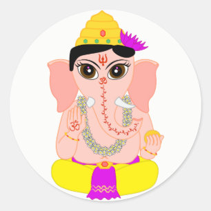 Little Ganesha Classic Round Sticker