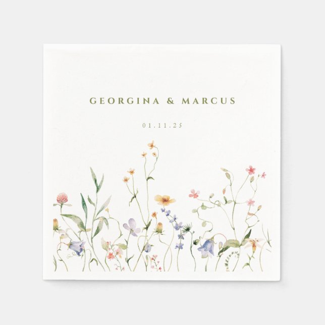 Little Garden Wedding Napkin (Front)