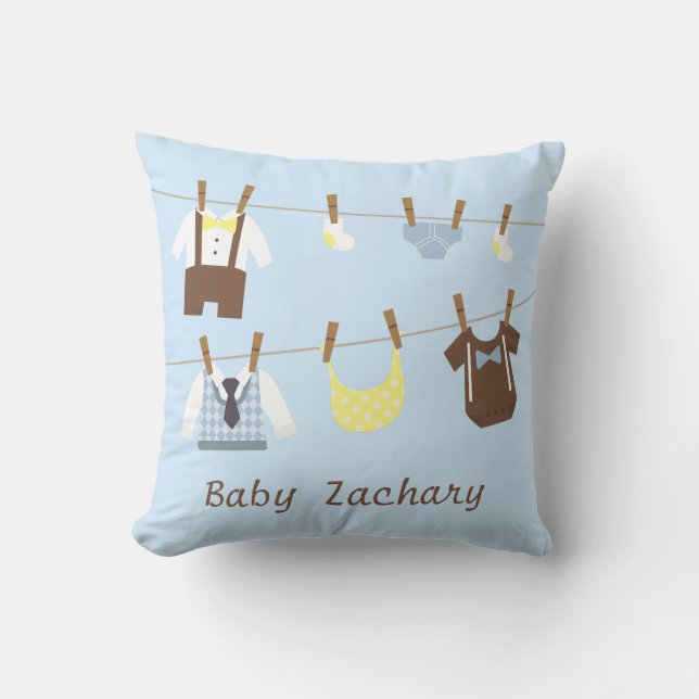 Little Gentleman Baby Boy Room Decor Cushion (Front)