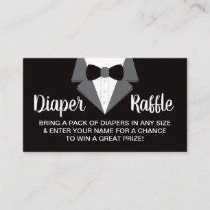 Little Gentleman Diaper Raffle Ticket, Tuxedo Business Card