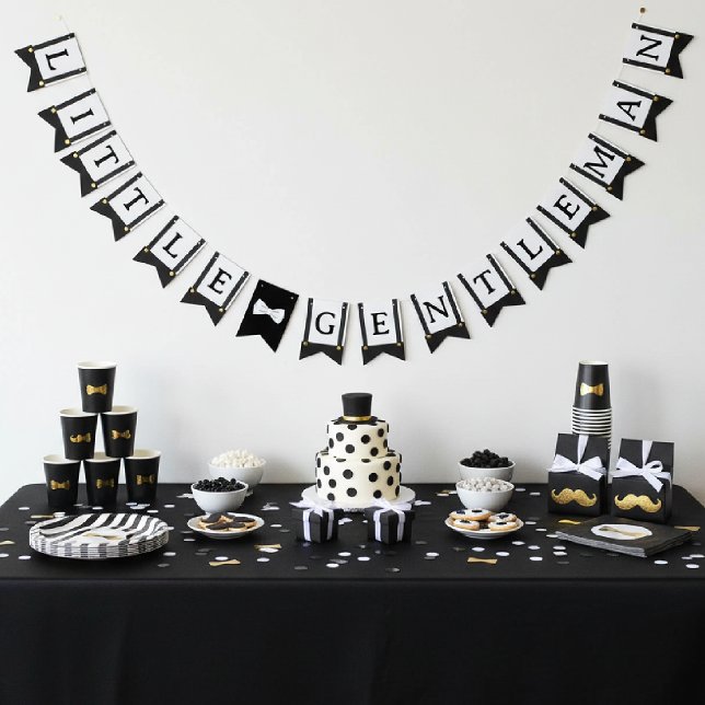 Little Gentleman Suspenders Boy Birthday Bunting (Little Gentleman Suspenders Boy Birthday Bunting Flags
)