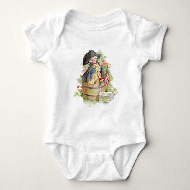 Little George Washington Crossing the Delaware Baby Bodysuit (Front)
