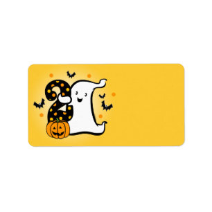 Little Ghost 2nd Birthday Label