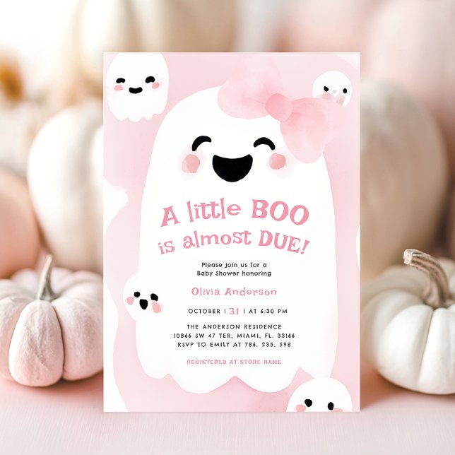 Little Ghost Boo Halloween Baby Shower Invitation (Creator Uploaded)