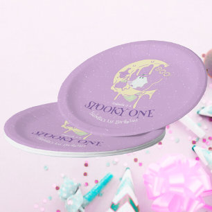 Little Ghost Boo & Moon Cute Spooky One Halloween Paper Plate