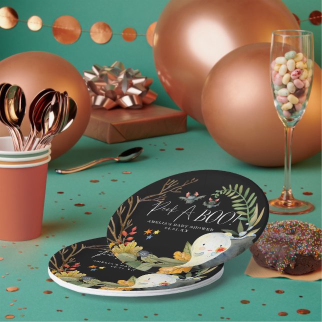 Little Ghost | Cute Halloween Baby Shower Paper Plate (Multi)