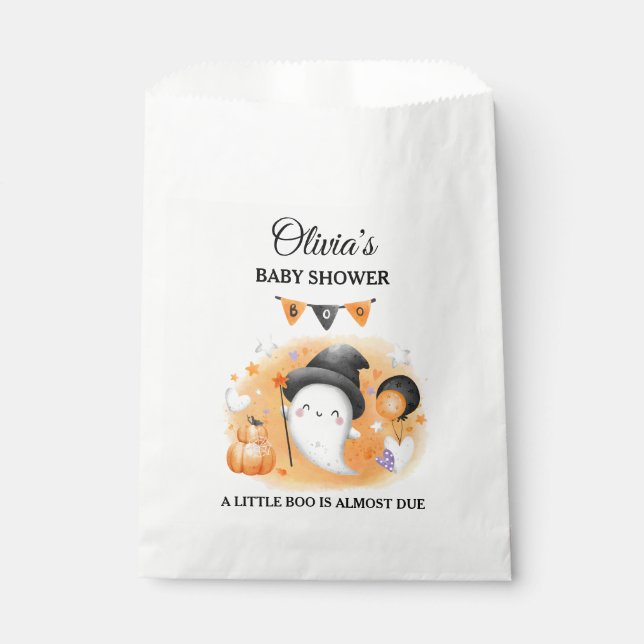 Little Ghost Girl Halloween Baby Shower Favour Bag (Front)