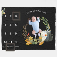 Little Ghost Halloween Baby Milestone Blanket