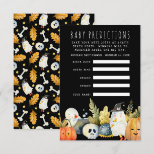 Little Ghost Halloween Baby Shower Guessing Game Invitation