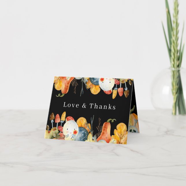 Little Ghost Halloween Baby Shower Thank You (Front)