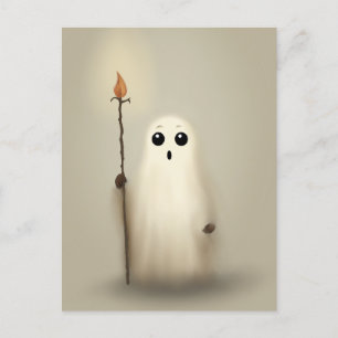 Little Ghost Halloween Postcard