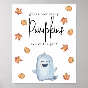 Little ghost - How many pumpkins Poster