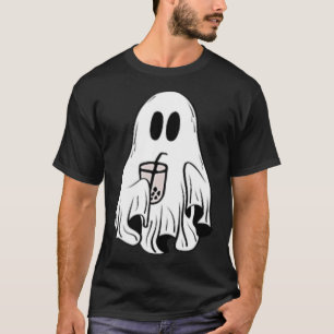 Little Ghost Ice Coffee Fun Happy Halloween T-Shirt