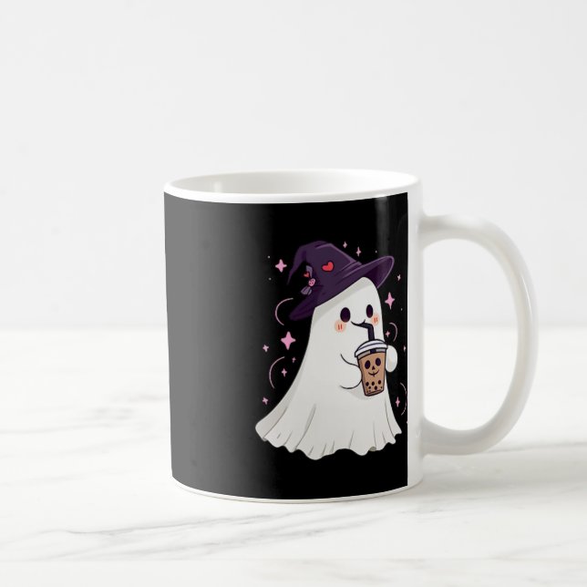 Little Ghost Ice Coffee Spooky Season Cute Ghost H Coffee Mug (Right)