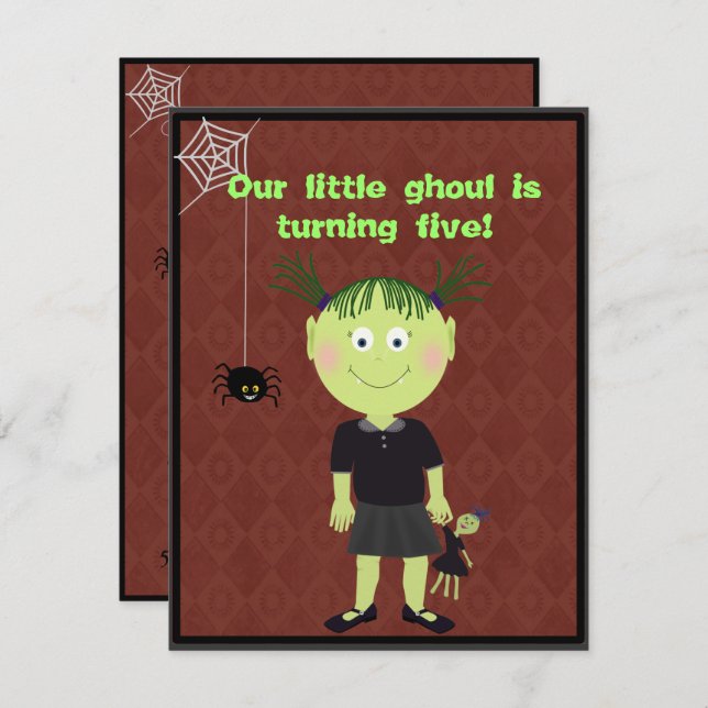 Little Ghoul Party Invitation (Front/Back)