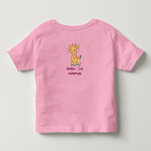 Little Giggle Giraffe Cute Animal Custom Design Toddler T-Shirt