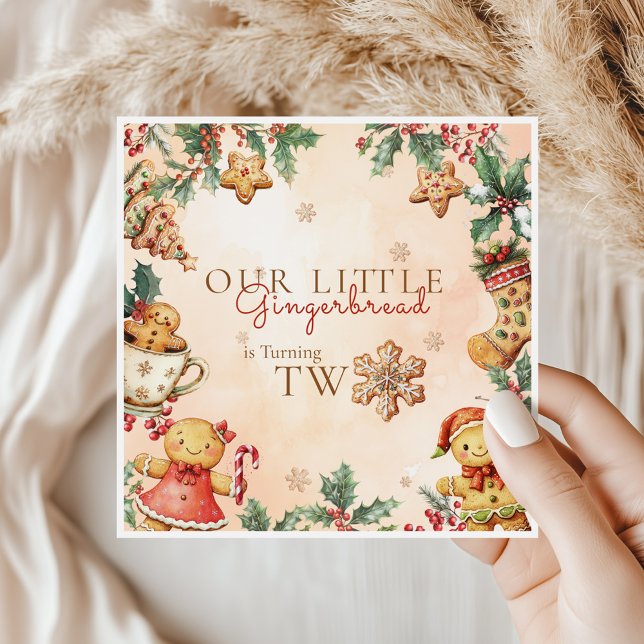 Little Gingerbread Christmas 2nd Birthday Napkin (Creator Uploaded)