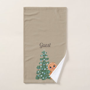 Little Gingerbread Man   Christmas Tree Hand Towel