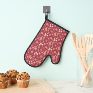 Little Gingerbread Man & Ribbon Bows Oven Mitt
