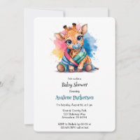 Little Giraffe Pacifier and Blanket Baby Shower