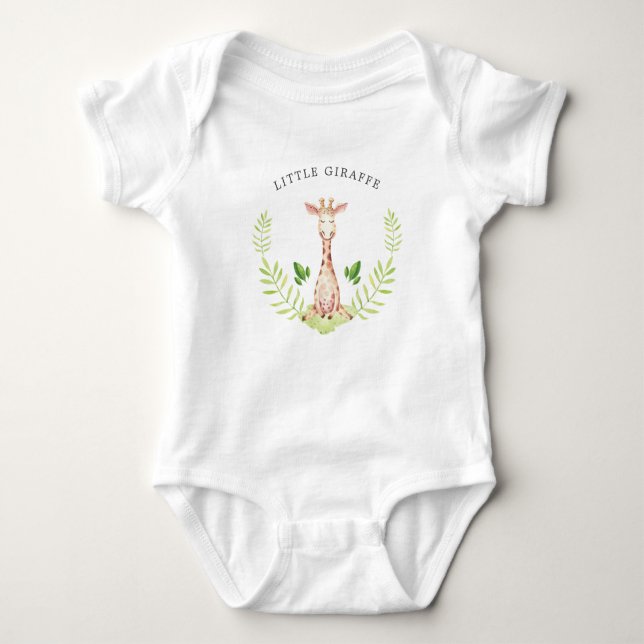 Little Giraffe Personalised Baby Bodysuit (Front)