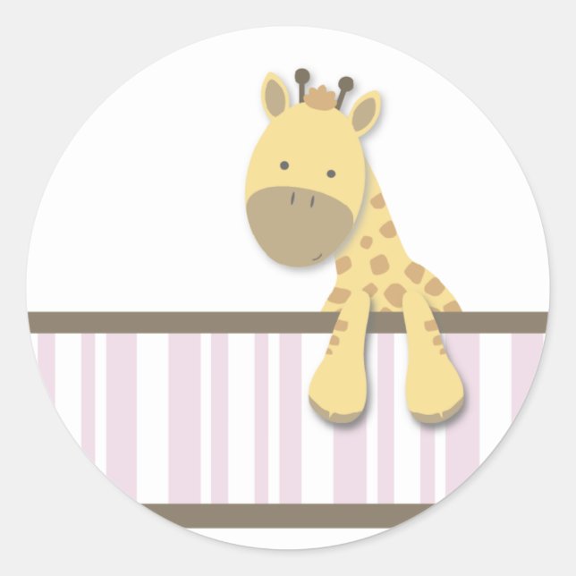 Little Giraffe {Pink} | Stickers (Front)