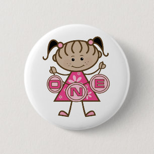 Little Girl 1st Birthday T-shirts and Gifts 6 Cm Round Badge