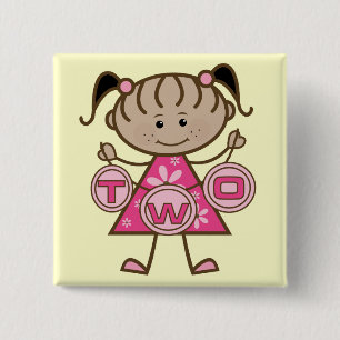 Little Girl 2nd Birthday T-shirts and Gifts 15 Cm Square Badge
