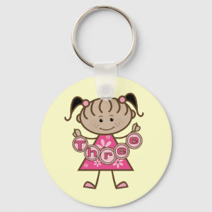 Little Girl 3rd Birthday Tshirts and Gifts Key Ring