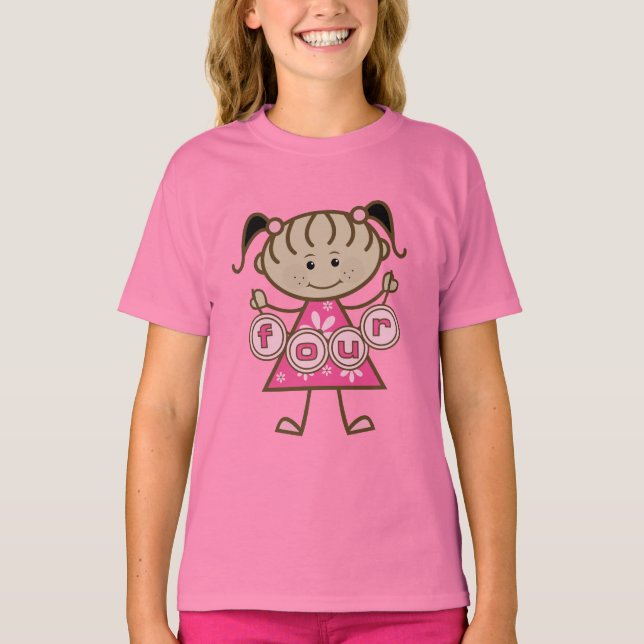 Little Girl 4th Birthday Tshirts and Gifts (Front)