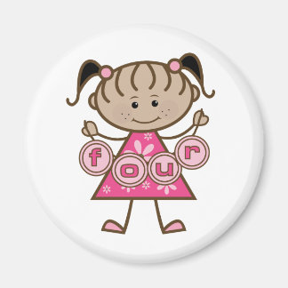 Little Girl 4th Birthday Tshirts and Gifts Magnet