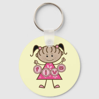 Little Girl 5th Birthday Tshirts and Gifts Key Ring