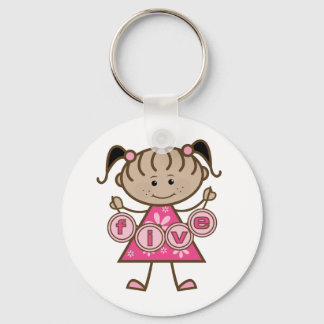 Little Girl 5th Birthday Tshirts and Gifts Key Ring