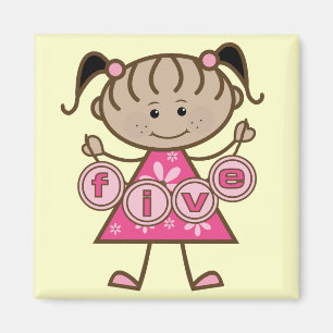 Little Girl 5th Birthday Tshirts and Gifts Magnet