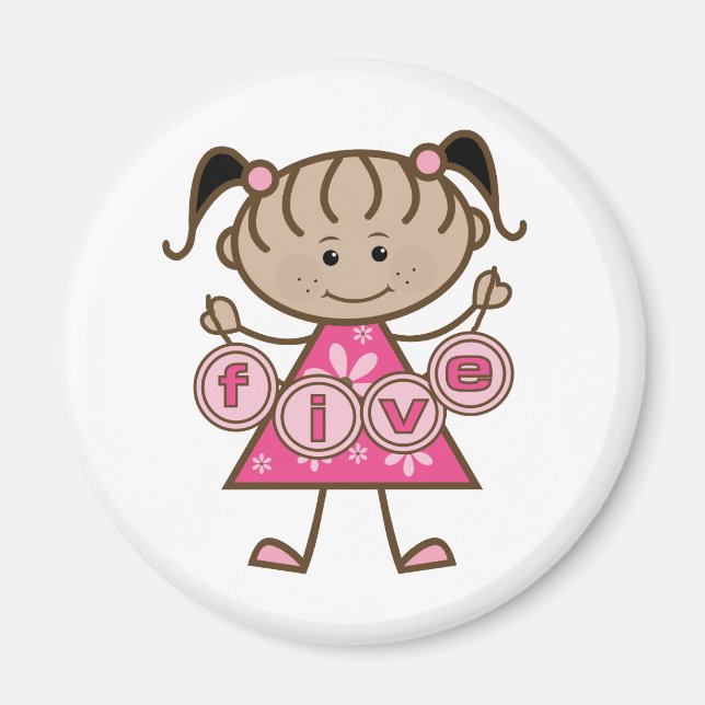 Little Girl 5th Birthday Tshirts and Gifts Magnet (Front)