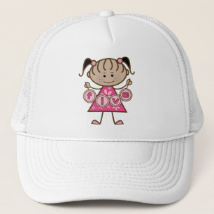 Little Girl 5th Birthday Tshirts and Gifts Trucker Hat