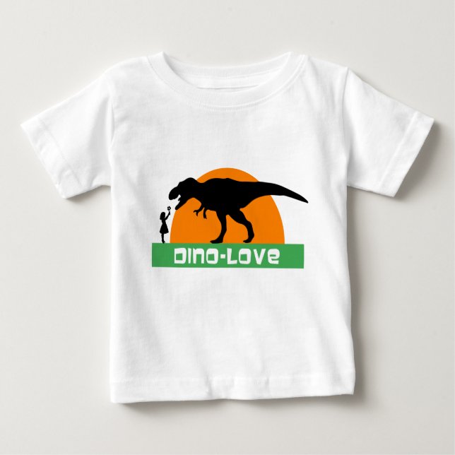 Little girl and dinosaur baby T-Shirt (Front)