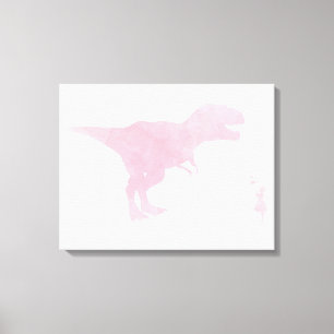 Little Girl and Dinosaur Canvas - Girls TRex Art Print