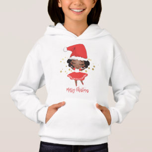 Little Girl Ballerina with Santa Hat