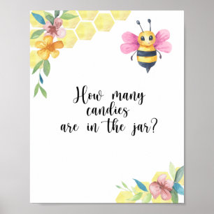Little Girl Bee Guess how many candies Poster