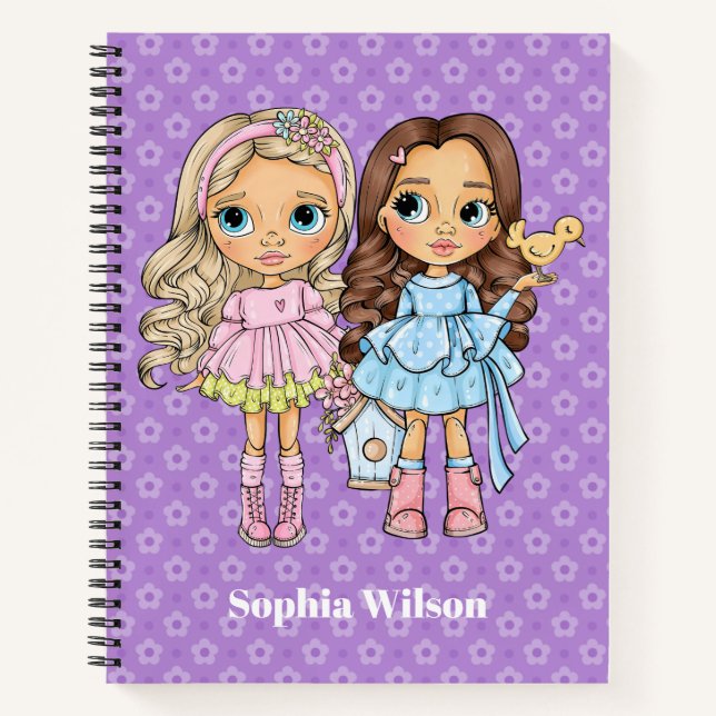 Little Girl Best Friends Notebook (Front)