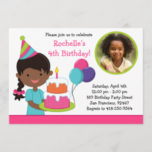 Little Girl Birthday Party Invitation