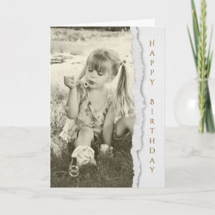 Little Girl Blowing Bubbles Card